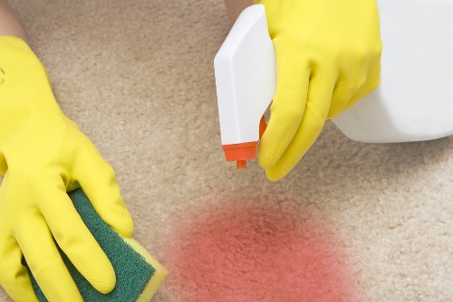 Professional hard floor cleaning services in a commercial space