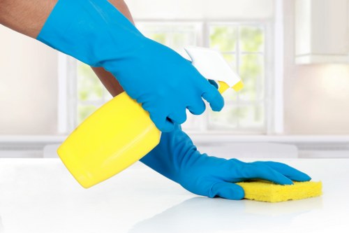 Final safety check after sofa cleaning service with clean equipment