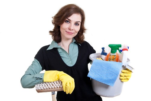 Organised furniture and household contents prepared for clearance in a home